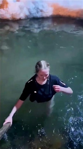 part747#Entered Freezing#Water🧊Without Fear❄️#Shorts#IceBath👙 #Challenge#IceWater#baptism Would#lake