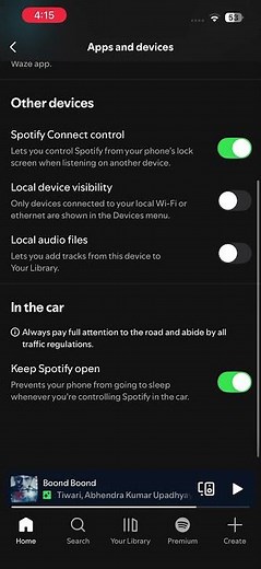 How to manage devices settings for spotify