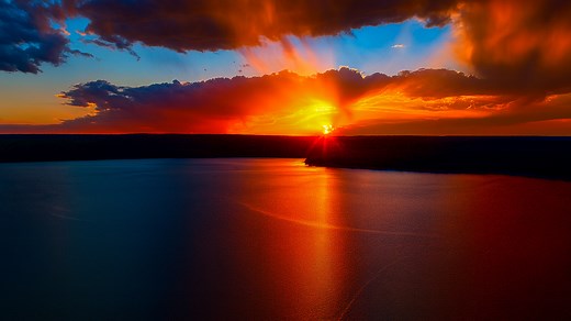 Breathtaking Sunset Over the Lake