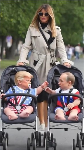 Baby Trump Putin Fight Making Mess Ridiculous Political Satire Funny Parody Comedy Sketch Humor