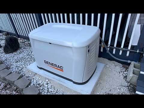 Generac “New Generation” 18Kw standby whole house generator in quiet test mode.