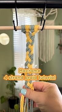 Easy Macrame 4 strand braid tutorial using multiple colors