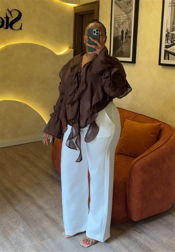 New in🤎🤍 Kindly send us a WhatsApp message or Dm on instagram to order,link is on our bio #OOTD #twopieceoutfit #casualoutfits #ruffletop #ootdinspiration