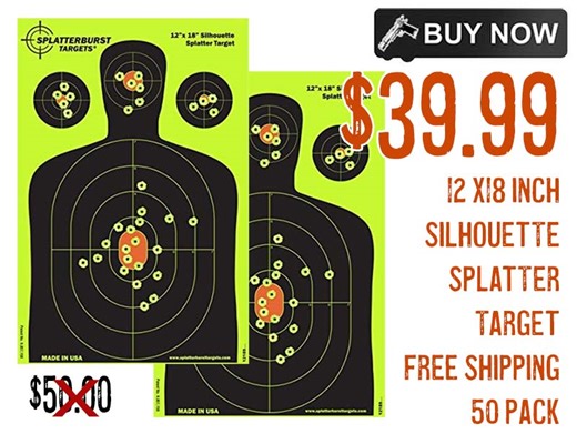 Splatterburst 12 x18 inch Silhouette Target ...50-Pack $39.99 FREE S&H