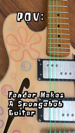 SpongeBob Guitar Actually Slaps 🎸 #fender #guitar #shorts