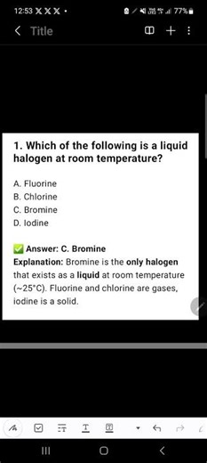 Which Halogen is a Liquid at Room Temperature? | Chemistry Quiz Explained