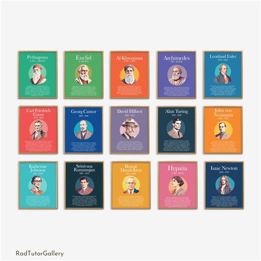 Famous Mathematicians Posters, STEM Figures Classroom Poster, Mathematics Class Posters, Classroom Decor, Math Bulletin Board, Math Prints - Etsy