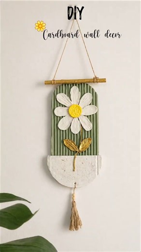 DIY Aesthetic Wall Hanging 🌼 | Easy Cardboard Wall Decor | #diy #viral #craft #shorts #aesthetic