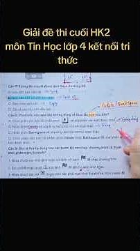 giải đề thi cuối học kì 2 môn Tin học lớp 4 kết nối tri thức phần trắc nghiệm lý thuyết #lop4