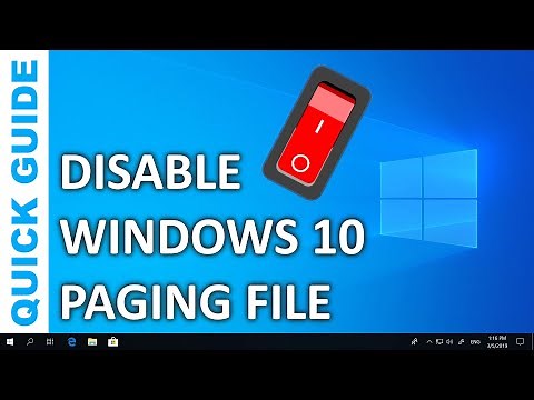 How to disable the paging file in Windows 10