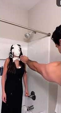 Shaving foam pie thrown at lady