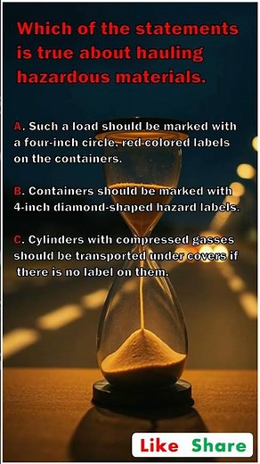 CDL Practice Test: "Hauling Hazardous Materials" #combination #GeneralKnowledge #airbrake #hazmat