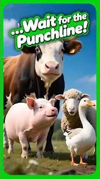 Farm Animals Telling Dad Jokes | Clean Jokes for Kids & Adults #shorts #farmanimals #oneliner