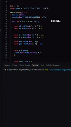 15/30—JavaScript Math [Animated 3D DNA Sequencer]#codequest #javascript #coding #ytshorts