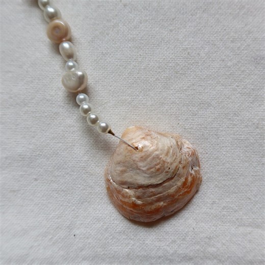 Pink Pearl Seashell Keychain - Etsy