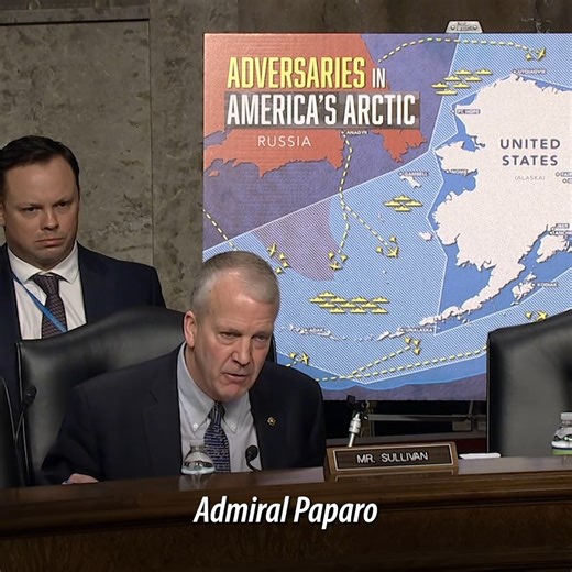 In the past three years, we’ve seen a remarkable escalation in the size and number of air and sea incursions by the Russians and Chinese near Alaska’s air and waters—America’s northern border. The assessment of our senior military leaders is that these incursions are going to increase. Today I asked General Guillot, commander of USNORTHCOM and NORAD, whether he thinks this escalation warrants significant new investments in military infrastructure in Alaska, including potentially reopening Adak N