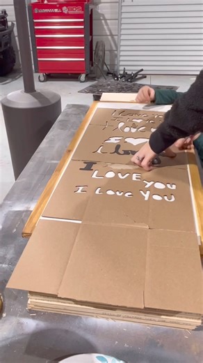 These handwritten “i love you” signs have been so popular! Such a special piece you can buy for yourself or as a gift ❤️ I converted these handwritten notes in #canva & cut them out of basswood using my #glowforge This wood is from #homedepot - I find it near the trim boards (it’s considered a raw “shelving” board I think) The greenery is garland from #hobbylobby SUBSCRIBERS~PaintedbyMandy | Painted by Mandy