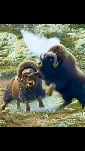 musk ox's dominance fight