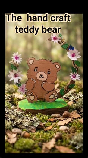 handcrafted 3D cardboard model of a teddy bear, DIY teddy bear 🧸,"best out of waste". #handcraft