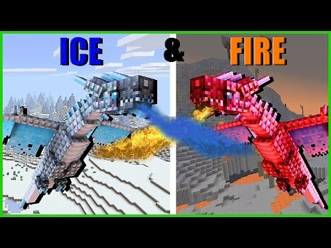 Minecraft - FIRE & ICE DRAGON MOD | HATCH, GROW, TRAIN & FIGHT WITH DRAGONS