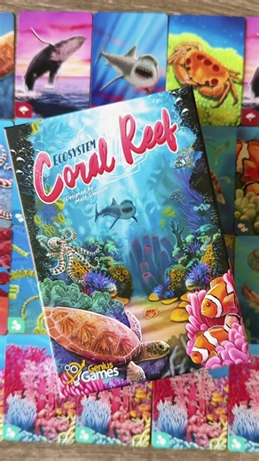 Time to build a coral reef! 🐠🌊 Sharks, whales, krill, plankton — every sea creature connects in this food web card game. We’re using Ecosystem: Coral Reef for our homeschool ocean unit and loving it 🐢✨ #EcosystemGame #CoralReefGame #Gameschooling #HomeschoolTikTok #EducationalGames #BoardGameTok #OceanLearning #YourFamilyGameHub #CardDraftingGame@Genius Games