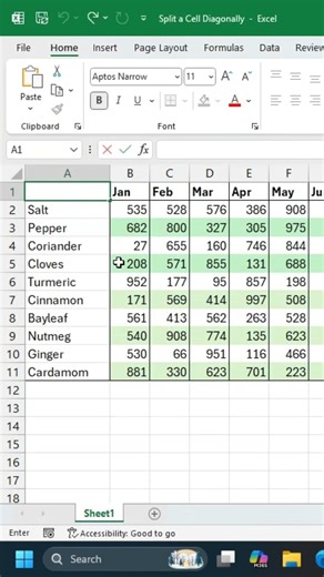 Split a Cell Diagonally for Two Headers in Excel #excelwithbrainbell #excel
