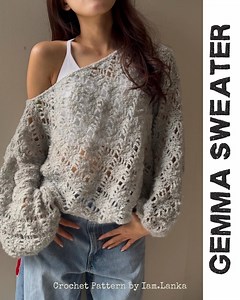 Gemma Sweater häkeln Anleitung' Englische Grösse inclusive mittlerer Englisch (PDF-Datei) - Etsy.de