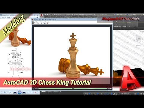 AutoCAD 3D Modeling Chess King Tutorial Exercise 25