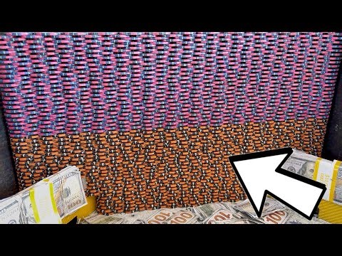 WORLD’S LARGEST POKER CHIP WALL CRASHES INSIDE THE HIGH RISK COIN PUSHER MACHINE! (MEGA JACKPOT)