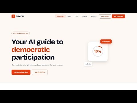 ELECTRA – AI-Powered Election Education App | PromptsWar Virtual Hackathon 2025