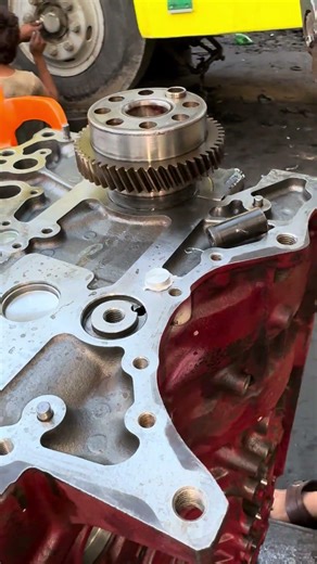 Cylinder Oil Line Core Plug Installation Process #engineblock #mechanic #cylinder