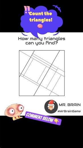 How Many Triangles Can YOU Spot? #puzzle #brainteaser
