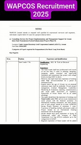 WAPCOS Recruitment 2025 #WAPCOS | Government Jobs