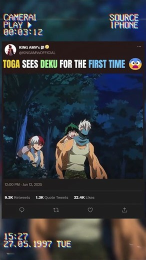 TOGA SEES DEKU FOR THE FIRST TIME 😨 | #myheroacademia #edit #amv #anime