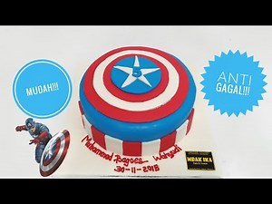 Captain America - Dekorasi Kue Ulang Tahun Full Fondant