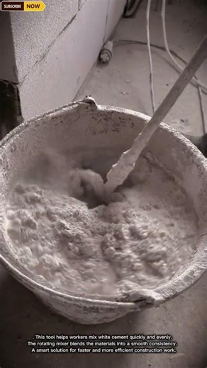Efficient & Powerful Mortar Mixing Tool for Blending and Preparing White Cement in Construction Work
