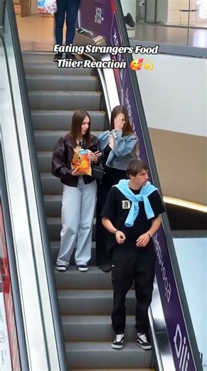 What Happens When You Give Strangers Snacks On An Escalator? 🤔 #AlexEasy #Escalator #Pranks