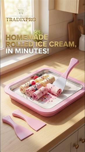 Instant Freeze Rolled Ice Cream Plate (Manual & Quick Dessert Maker)