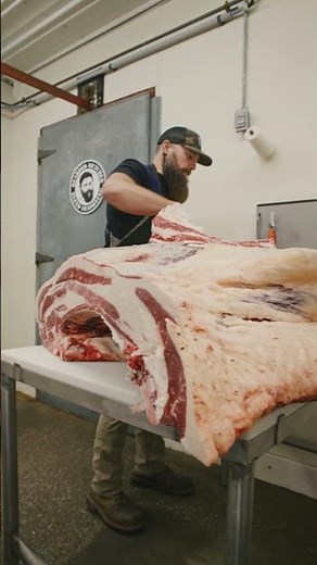 Cutting a Tajima Wagyu Beef Rib Section! 🔪🔥 #shorts