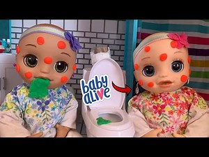 Baby Alive Real as can be baby Twins are Sick and throw up!