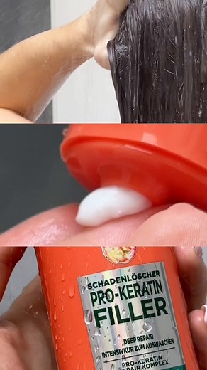 9.5K views · 15 reactions | Deine Rettung für brüchiges, schwaches Haar 李 Die Schadenlöscher Pro-Keratin Filler Deep Repair Intensivkur mit Pro-Keratin und Marulaöl dringt tief in die Haarschichten ein, füllt und stärkt die Haarfaser. Unsere Produkte, unterliegen dem Cruelty Free International im Rahmen des Leaping Bunny-Programm  #garnier #garnierdeutschland #crueltryfree #vegan #fructisschadenlöscher #hairhack #hairtrend #intensivkur | Garnier | Facebook