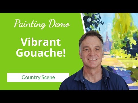 Create a Vibrant GOUACHE Landscape Painting - Alla Prima Demo