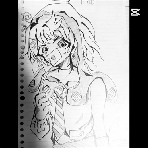 下書きィと線画ぁ #イラスト #テンプレ使用 #キミガシネ