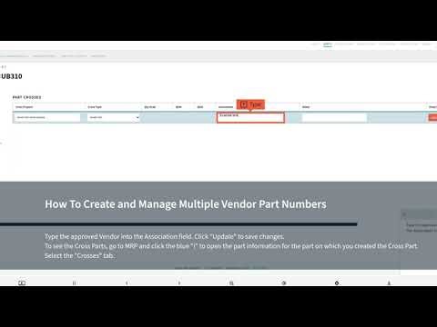 How To Create and Manage Multiple Vendor Part Numbers in Cetec ERP