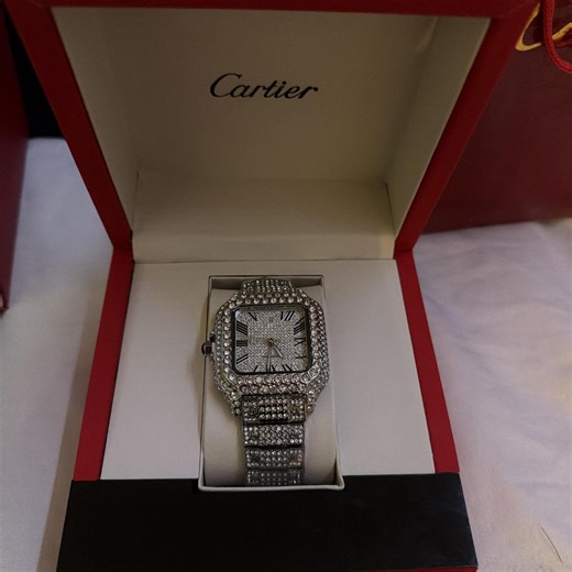 Moissanite watch cartier buss down | Depop