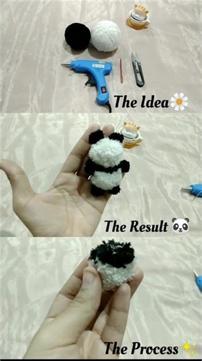Pom Pom Panda🐼#handmadewithlove#pompom #shortviral #diycrafts
