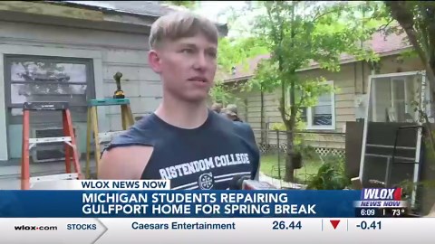 Michigan students spend spring break repairing Gulfport woman’s home