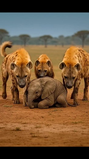 52K views · 158 reactions | A pack of hyenas surrounded a small and helpless baby elephant, ready to attack – but you won’t believe who came to its rescue  The baby elephant ha… | Simply Delicious | Facebook