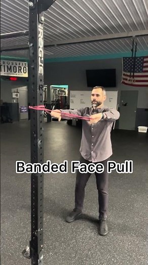 Banded Face Pull: Simple, Effective, Anywhere 💪 #ShoulderRehab #MobilityMatters”