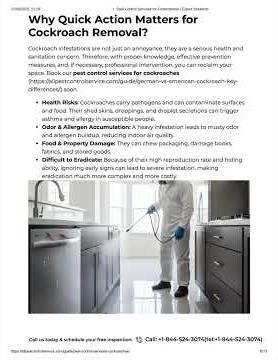 1 Pest Control Services for Cockroaches Expert Solutions